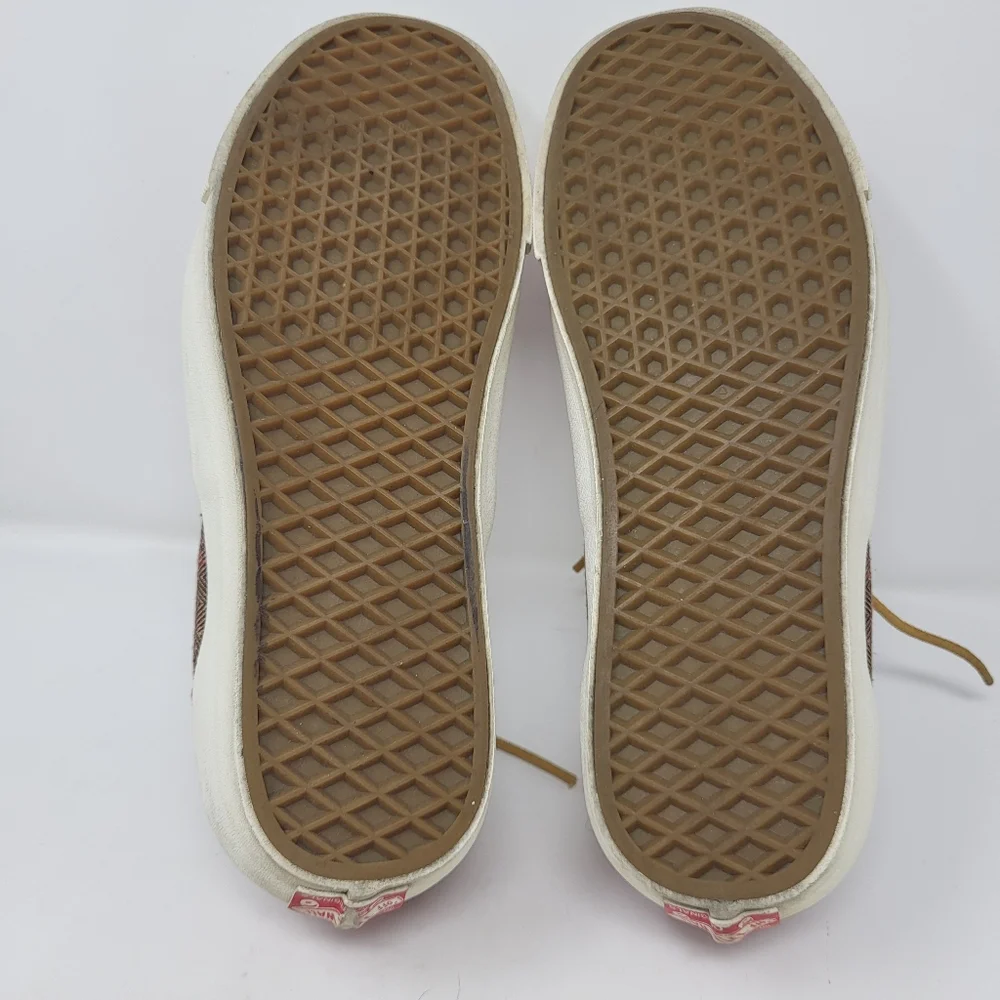 Vans Era CA Port Royale‎ Sneakers Shoes Red Suede Brown Herringbone Men's 8.5